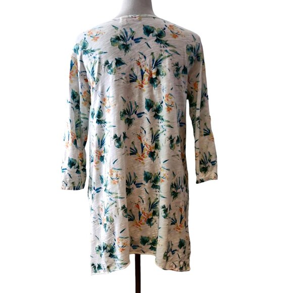Fresh Produce Womens Size S White Floral 100% Cotton Side Pockets T-Shirt Top - Picture 3 of 11